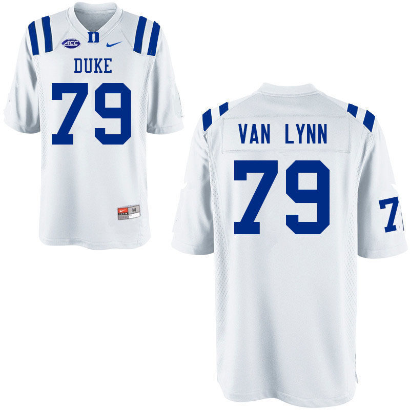 Men #79 Carson Van Lynn Duke Blue Devils College Football Jerseys Sale-White